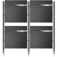 Metzler Standbriefkasten Mehrfamilienhaus | 4er | personalisiert mit Gravur | Eisenglimmer