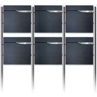 Metzler Standbriefkasten Mehrfamilienhaus | 6er | personalisiert mit Gravur | RAL 7016 Anthrazit