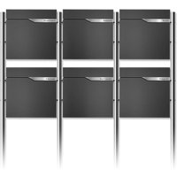 Metzler Standbriefkasten Mehrfamilienhaus | 6er | personalisiert mit Gravur | Eisenglimmer