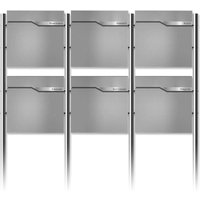 Metzler Standbriefkasten Mehrfamilienhaus | 6er | personalisiert mit Gravur | Grau