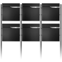 Metzler Standbriefkasten Mehrfamilienhaus | 6er | personalisiert mit Gravur | Schwarz