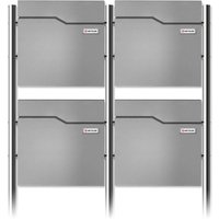 Metzler Standbriefkasten Mehrfamilienhaus | 4er | mit austauschbarem Namensschild | Grau