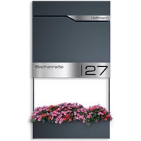 Metzler Briefkasten mit Blumenkasten | personalisiert mit Gravur | Anthrazit | Siebert Frame J