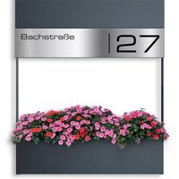 Metzler Dekorahmen für Briefkästen | Blumenkasten in RAL 7016 Anthrazit | Frame J