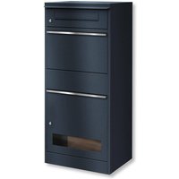 Metzler Paketbox mit Briefkasten | mit Sichtfenster | Anthrazit RAL 7016 | mit Briefeinwurf | rostfrei | Bispo 3