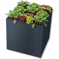Metzler Hochbeet für den Garten oder Balkon | Anthrazitgrau | 50 x 50 x 50 cm