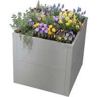 Metzler Hochbeet für den Garten oder Balkon | Grau | 50 x 50 x 50 cm