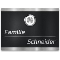 Metzler Türklingel Edelstahl | Schwarz | Klingeltaster LED optional | Heidi
