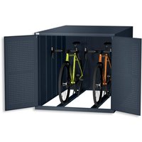 Metzler Fahrradgarage | Fahrradbox für zwei Fahrräder mit Führungsschienen | Anthrazit