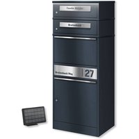 Metzler Paketbox mit 2 Briefkästen | LED | personalisiert mit Gravur | Bispo 2