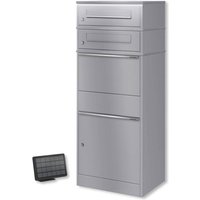 Metzler Paketbox mit 2 Briefkästen | LED | zweifacher Briefeinwurf | Grau | Bispo