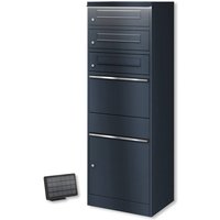 Metzler Paketbox mit 3 Briefkästen | LED | dreifacher Briefeinwurf | Anthrazit | Bispo