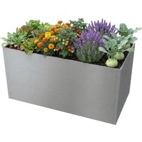 Metzler XXL Hochbeet für den Garten | Pulverbeschichtet | Grau | 150 x 75 x 77 cm