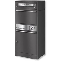 Metzler Funk-Paketbox mit Klingel & Briefkasten | personalisiert mit Gravur | Eisenglimmer | Bispo Funk