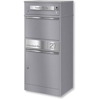 Metzler Funk-Paketbox mit Klingel & Briefkasten | personalisiert mit Gravur | Grau | Bispo Funk