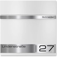 Metzler Briefkasten mit Lasergravur | Weiß | Stencil 2