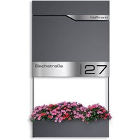 Metzler Briefkasten mit Blumenkasten | personalisiert mit Gravur | Eisenglimmer | Siebert Frame J