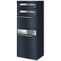 Metzler Funk-Paketbox mit Klingel & Briefkasten | personalisiert mit Gravur | Edelstahl-Namensschilder | Anthrazitgrau | Bispo Funk