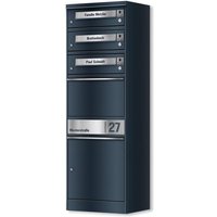 Metzler Funk-Paketbox mit Klingel & Briefkasten | personalisiert mit Gravur | Edelstahl-Namensschilder | Anthrazit | Bispo Funk