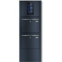 Metzler Standbriefkasten mit Video-Türsprechanlage für Zweifamilienhaus SDM10 | Touch-Display | Anthrazit RAL7016