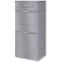 Metzler Paketbox mit austauschbarem Namensschild | Grau | für Pakete bis zur Größe M | Bispo RE