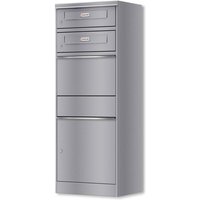 Metzler Paketbox mit 2 Briefkästen mit austauschbaren Namensschildern | Grau | Bispo RE