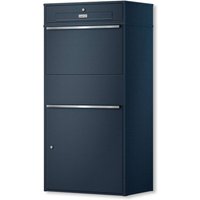 Metzler Paketbox XL mit Briefkasten | Mit austauschbarem Namensschild | Anthrazit | Bispo Max RE