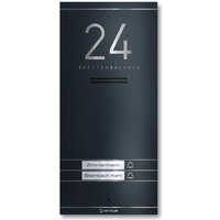 Metzler ADM10 Audio-Türsprechanlage | 2 Klingeltaster | Mit austauschbarem Namensschild | Anthrazit | Kai