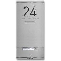 Metzler ADM10 Audio-Türsprechanlage | 1 Klingeltaster | Mit austauschbarem Namensschild | Grau | Kai