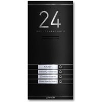 Metzler ADM10 Audio-Türsprechanlage | 4 Klingeltaster | Mit austauschbarem Namensschild | Schwarz | Kai