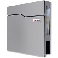 Metzler Briefkasten mit Sichtfenster | mit austauschbarem Namensschild | Grau | Hoffmann SF