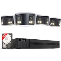 HiLook by HIKVISION 8 MP Überwachungskamera-Set | 180° Sichtfeld | 4* 8 MP Bullet Kamera | Smart Hybrid Light | NVR 16-CH | 4 TB HDD | Smartphone App