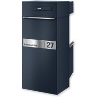 Metzler Paketbox mit Briefkasten | Entnahme auf der Rückseite | personalisiert mit Gravur | austauschbares Namensschild | Anthrazit | Zivo 2