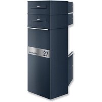 Metzler Paketbox mit 2 Briefkästen | Entnahme auf der Rückseite | personalisiert mit Gravur | austauschbares Namensschild | Anthrazit | Zivo 2