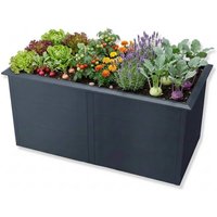 Metzler Hochbeet XL für den Garten | Mit Schneckenschutz | Pulverbeschichtet | 206 x 75 x 77 cm | Anthrazit