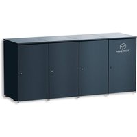 Metzler Mülltonnenbox | 3er mit Paketbox | Extra großes Volumen | Aus Aluminium | Höhenverstellbare Füße | Anthrazit