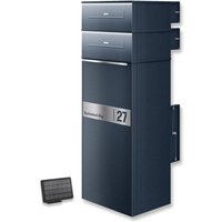 Metzler Paketbox mit LED | Entnahme auf der Rückseite | austauschbares Namensschild | Anthrazit | Zivo 2 LED