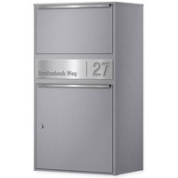 Metzler Paketbox XL personalisiert mit Gravur | Paketkasten rostfrei | Grau | Bispo Max 2