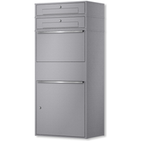 Metzler Paketbox XL mit 2 Briefkästen | Paketkasten rostfrei | Grau | Bispo Max