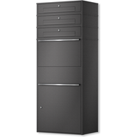 Metzler Paketbox XL mit 3 Briefkästen | Paketkasten rostfrei | Eisenglimmer | Bispo Max