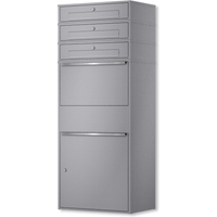 Metzler Paketbox XL mit 3 Briefkästen | Paketkasten rostfrei | Grau | Bispo Max