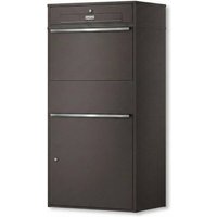 Metzler Paketbox XL mit Briefkasten | Mit austauschbarem Namensschild | Eisenglimmer | Bispo Max RE