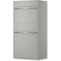 Metzler Paketbox XL mit Briefkasten | Mit austauschbarem Namensschild | Grau | Bispo Max RE