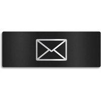 Metzler Edelstahlschild mit Briefsymbol für Paketboxen | Tiefschwarz