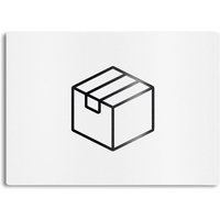 Metzler Edelstahlschild mit Paketsymbol für Paketboxen | Verkehrsweiß