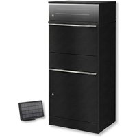 Metzler Paketbox mit Briefkasten | LED | für Pakete bis zur Größe M | Schwarz | Bispo