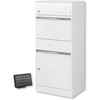 Metzler Paketbox mit Briefkasten | LED | für Pakete bis zur Größe M | Weiß | Bispo