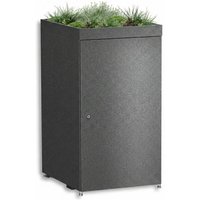 Metzler Mülltonnenbox mit Pflanzdach | 1er | 240l | aus Aluminium | rostfrei & massiv | Eisenglimmer