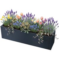 Metzler Hochbeet S für den Garten | kompakte Größe | RAL 7016 Anthrazitgrau | 25 x 100 x 27 cm