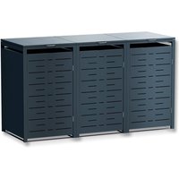 Metzler Design-Mülltonnenbox | 3er | 240l | Anthrazit RAL 7016 | horizontale Designlinien | Nexus